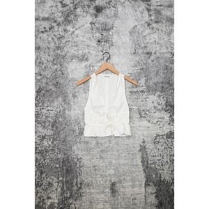 Reformation White Tie Front Sleeveless Blouse Tank Top Size 0